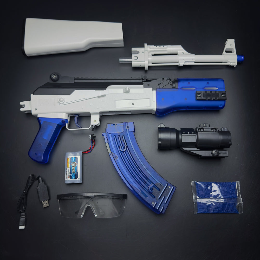 AK-47 Gel Blaster blue accessories
